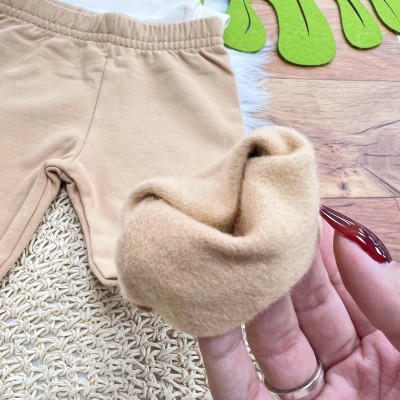  Conj. Casaco de Moletom Oncinha You Look Good e Calça Legging - Areia 